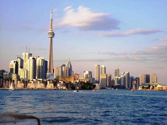 toronto, skyline, nature, cityscape, skyscraper, urban, business, lake, panorama, sky, clouds, harbourfront, highrise, waterfront, canadian, ontario, canada, blue business, blue company. Marketing Salary in Canada: Toronto, Vancouver, and Montreal Compared