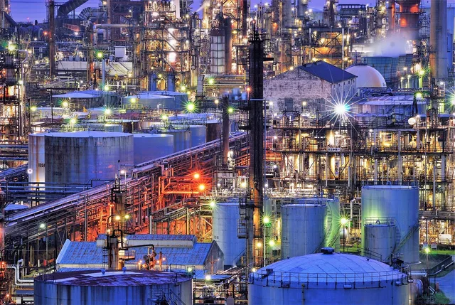 factory, refinery, night view, vapor, lights, industry, night, refinery, refinery, refinery, refinery, refinery. How Shift Premiums and On-Call Pay Change Operations Pay