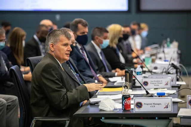 Commercial Crew Program Manager Steve Stich takes part in the Flight Readiness Review for Boeing's upcoming Orbital Flight Test-2 (OFT-2) in Operations Support Building 2 at NASA's Kennedy Space Center in Florida, July 22, 2021. Boeing's CST-100 Starliner spacecraft will launch atop a United Launch. Operations careers salary: why the same title pays differently